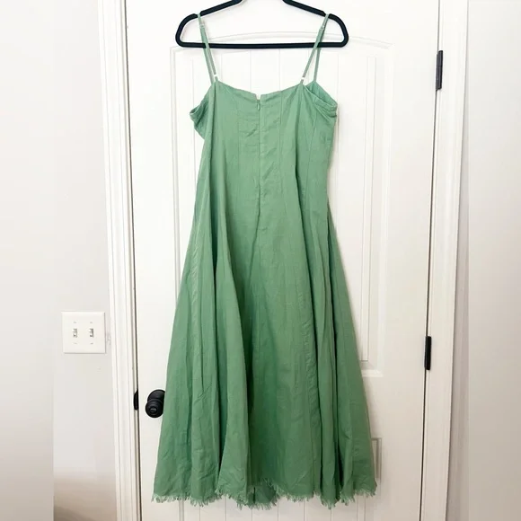 NWT J.Crew Seamed Flare Midi Dress in Linen - Picture 5 of 9